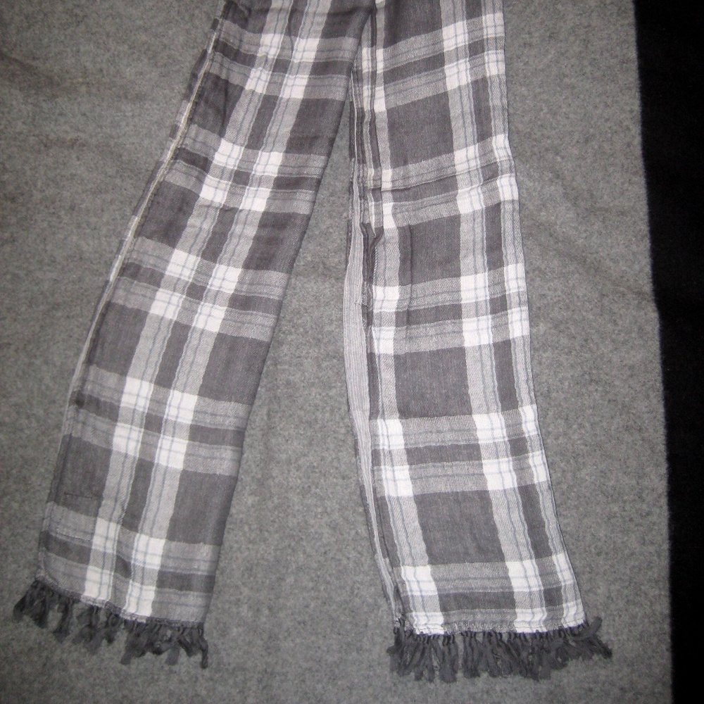 AllSaints Black Check Scarf All Saints
